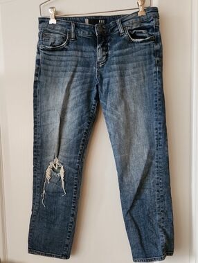 Kut from the Kloth Distressed Dark Blue Skinny Jeans